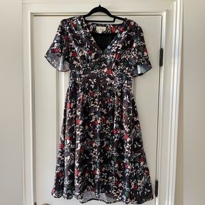 Navy printed dress